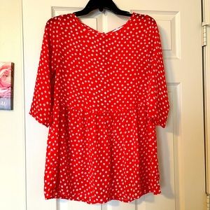 Red Polka Dot Top